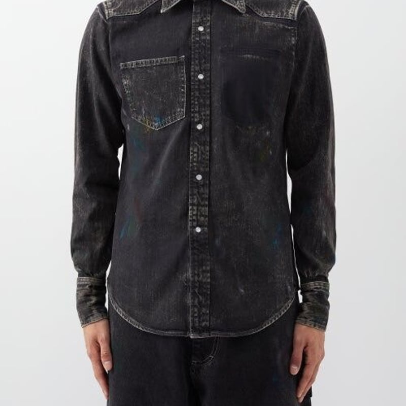 新品 maison margiela 2022aw paint splatter denim