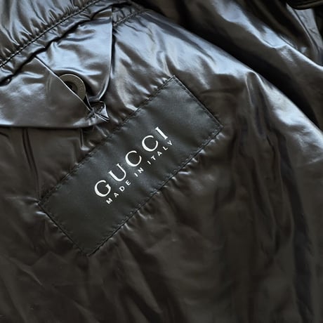 gucci nylon × leather jacket 44