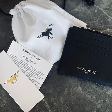新品 maison kitsune 2023aw leather logo wallet