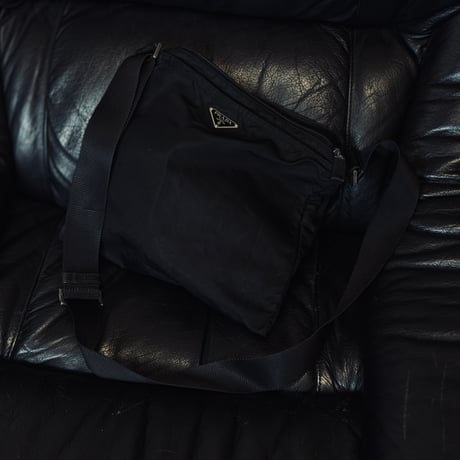 prada nylon logo shoulder bag black #2