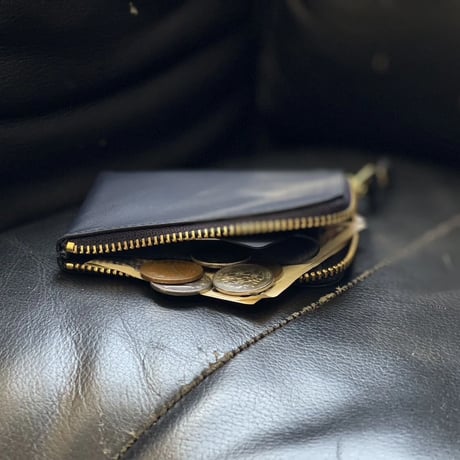 新品 comme des garcons leather wallet black