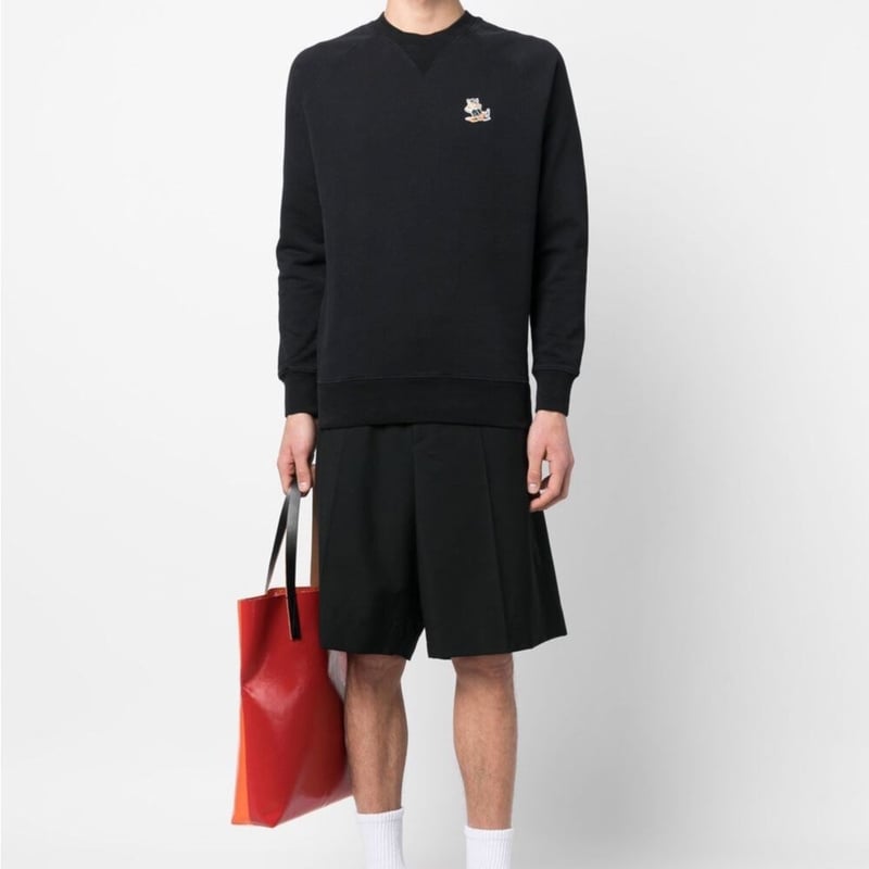 新品 maison kitsune 2023ss fox sweat black S | re