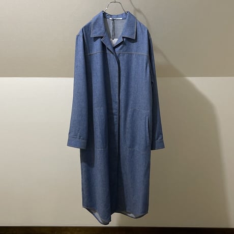 新品 agnona cashmere mix demin long coat 46