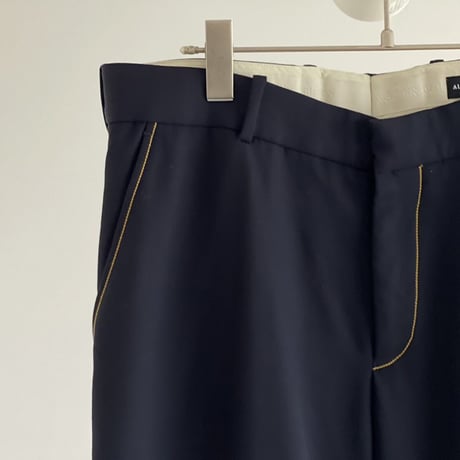 alexander mcqueen side line leather piping flare trousers