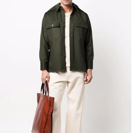 新品 maison margiela ”白タグ” 2022ss over size green jacket