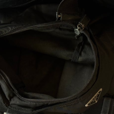 prada nylon logo shoulder bag black #2