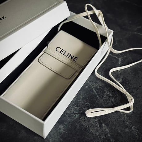 新品 celine leather shoulder pouch