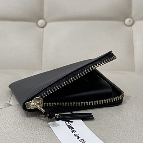 新品 comme des garcons 2022aw leather wallet black