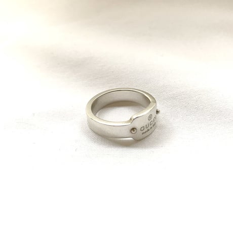 未使用 gucci logo plate silver ring 17号