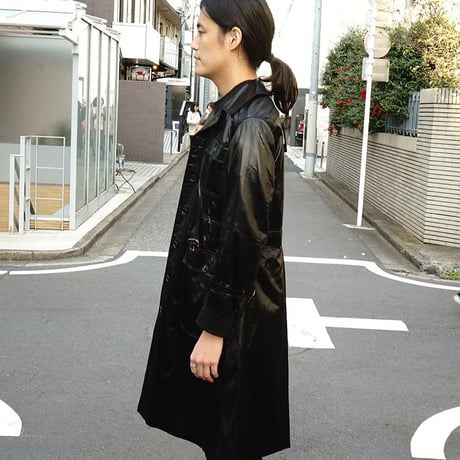 Yves Saint Laurent rive gauche ”初期" fake leather coat black