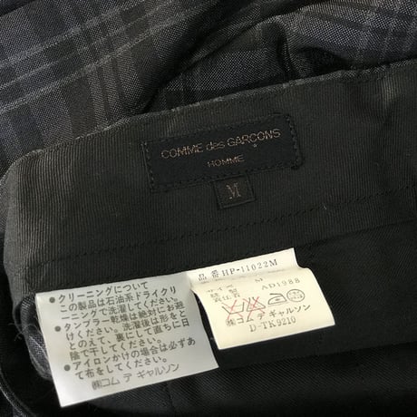 comme des garçons homme 1988ss check trousers