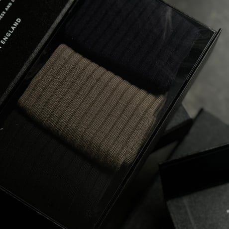 新品 pantherella 英国製 "luxury collection" socks ×3 gift box