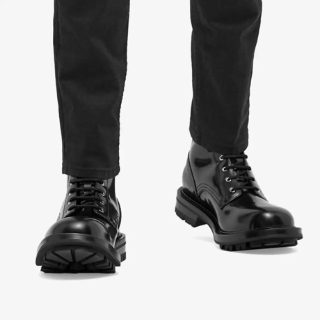 新品 alexander mcqueen leather boots 40