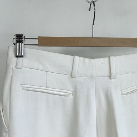 celine silk trousers white