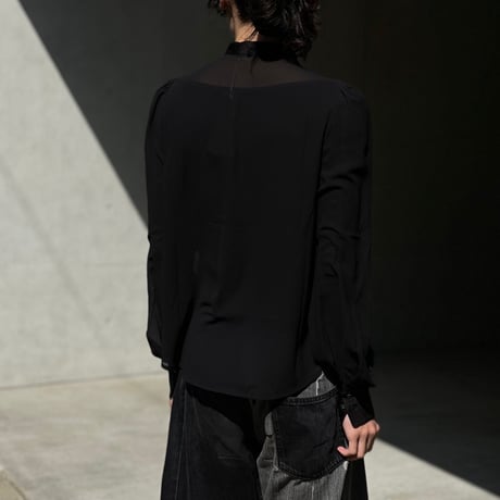 新品 high 2021ss frill shirt black 46