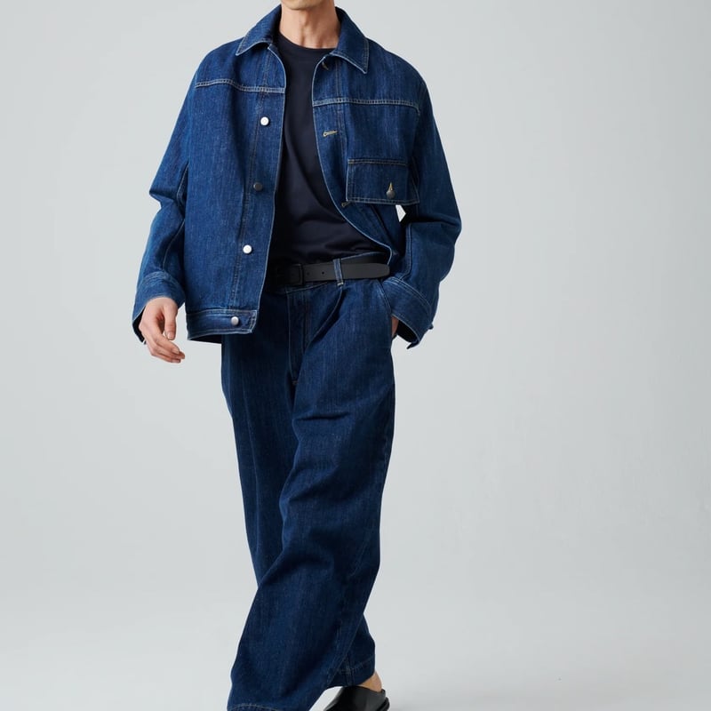 ジャケット・アウター STUDIO NICHOLSON LAZAR BLEACHED DENIM STUDIO NICHOLSON (スタジオニコルソン) LAZAR DENIM JACKET