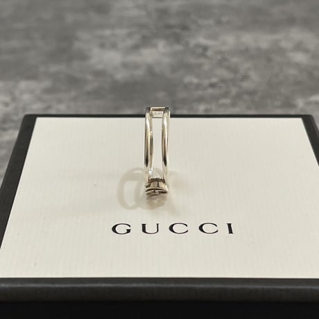 新品 gucci interlocking logo silver ring