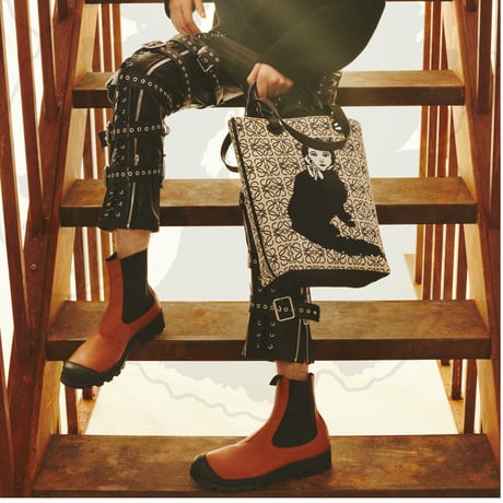 loewe leather side gore boots