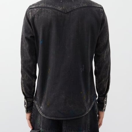 新品 maison margiela 2022aw paint splatter denim 39