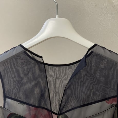 新品 maison margiela 2018ss "白タグ" silk organdy dress black 38