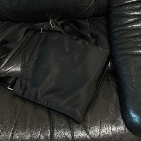 prada nylon logo shoulder bag black D
