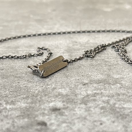 新品 maison margiela 2022aw silver chain logo necklace