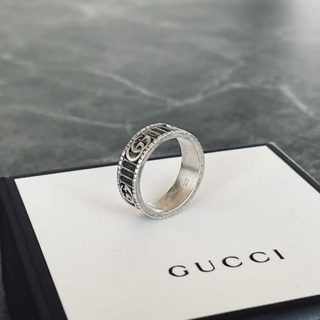 gucci interlocking logo silver ring 19号