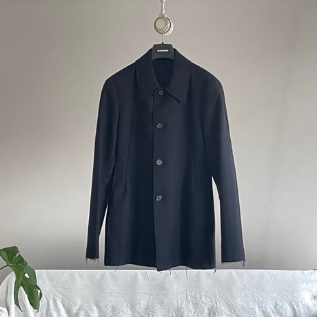 jilsander cashmere wool black coat 46