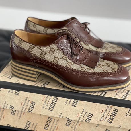 gucci monogram leather dress shoes UK7.5