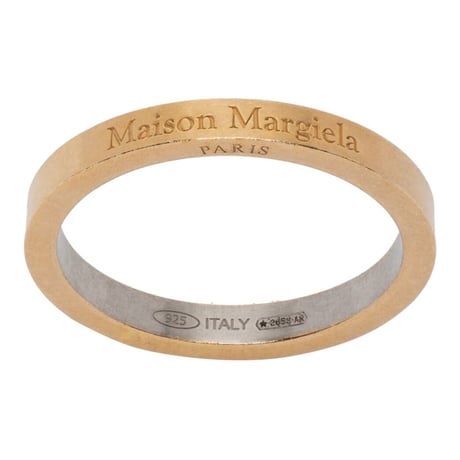 新品 maison margiela gold logo ring 12号