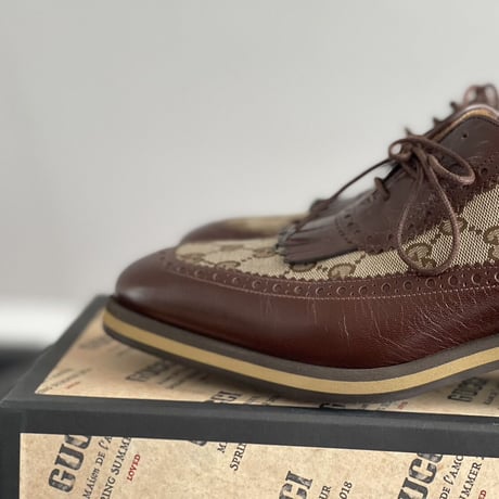 gucci monogram leather dress shoes UK7.5