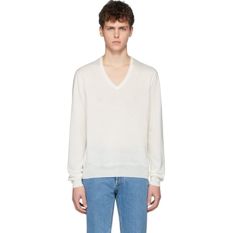 maison margiela spliced knit white S