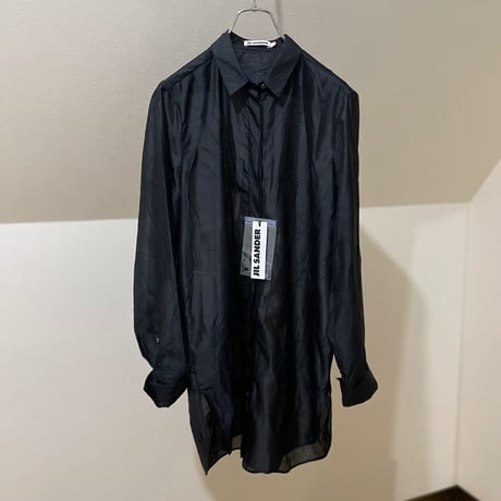 新品 2019ss jilsander silk long shirt black 40