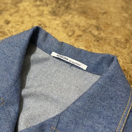 新品 agnona cashmere mix demin long coat 44