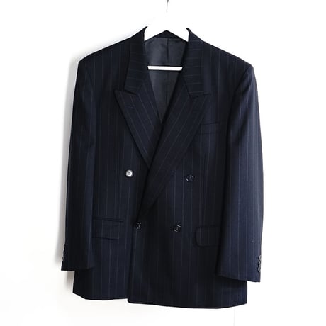 yves saint laurent double  set up suit stripe