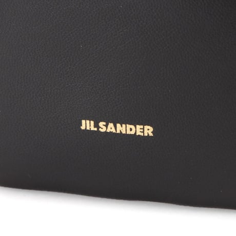新品 jilsander logo leather shoulder bag black
