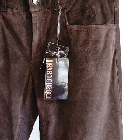 新品 roberto cavalli leather pants