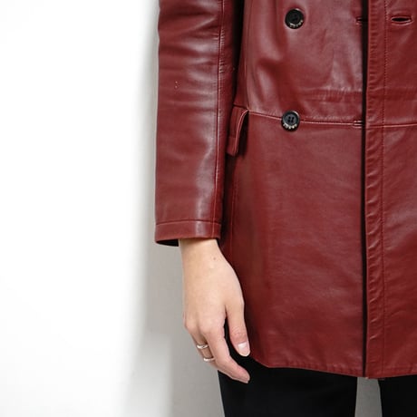 LOEWE leather harf coat