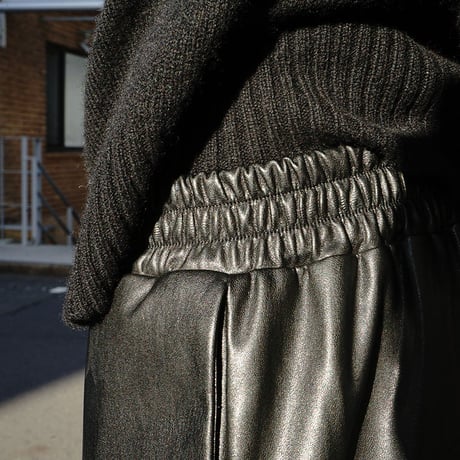 NHUDUONG fake leather eazy pants