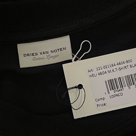 新品dries van noten 2022SS over size tops black