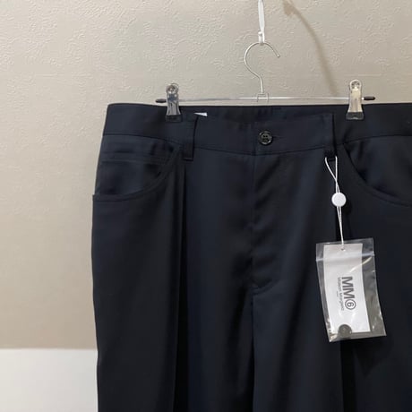 新品 mm6 maison margiela 2020aw white leather pach trousers