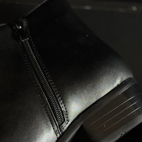 【factory sample】side zip leather heel boots 26.5-27