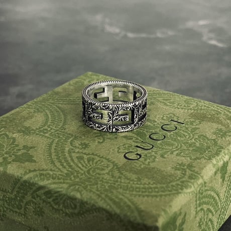 新品 gucci interlocking silver ring 21号