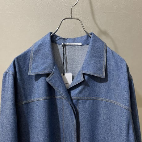 新品 agnona cashmere mix demin long coat 44