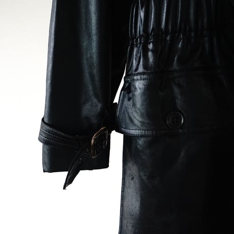 Yves Saint Laurent rive gauche ”初期" fake leather coat black