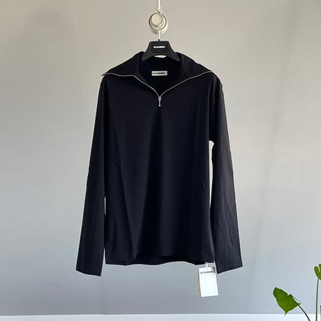 新品 jilsander+ harf zip knit tops black