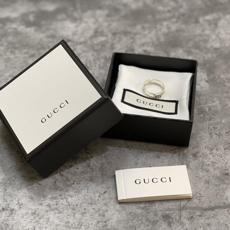 新品 gucci interlocking logo silver ring