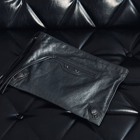 balenciaga leather clutch bag