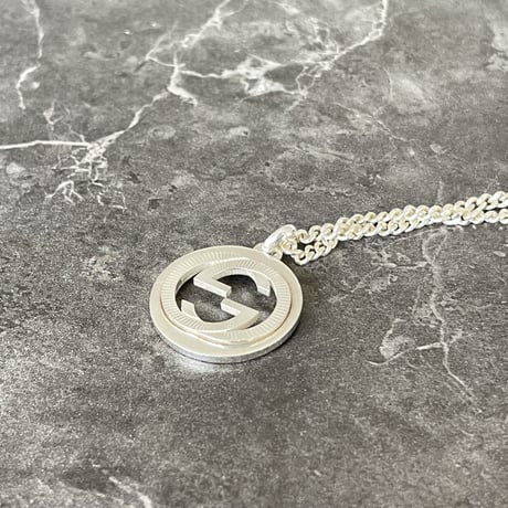 新品 gucci interlocking G silver necklace