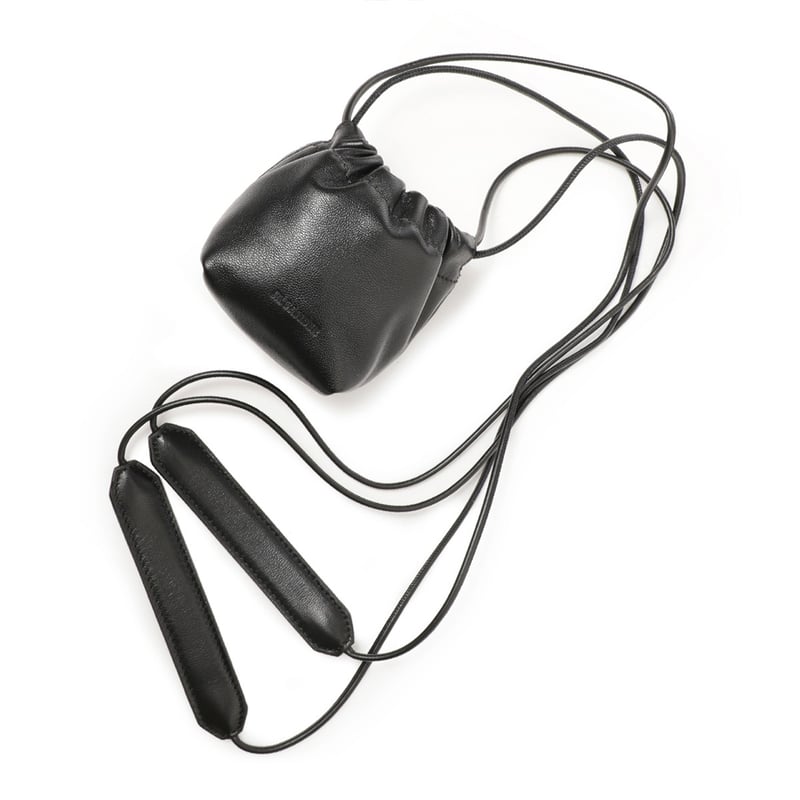 新品 jilsander drawstrings leather logo shoulder